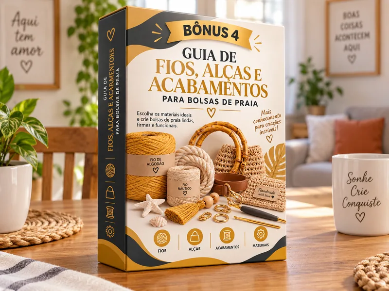 Bônus Guia de Fios, Alças e Acabamentos para Bolsas de Praia